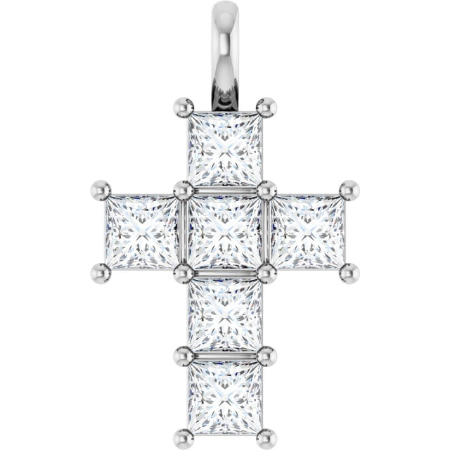 14K White Gold 1 1/2 CTW Lab-Grown Diamond Pendant