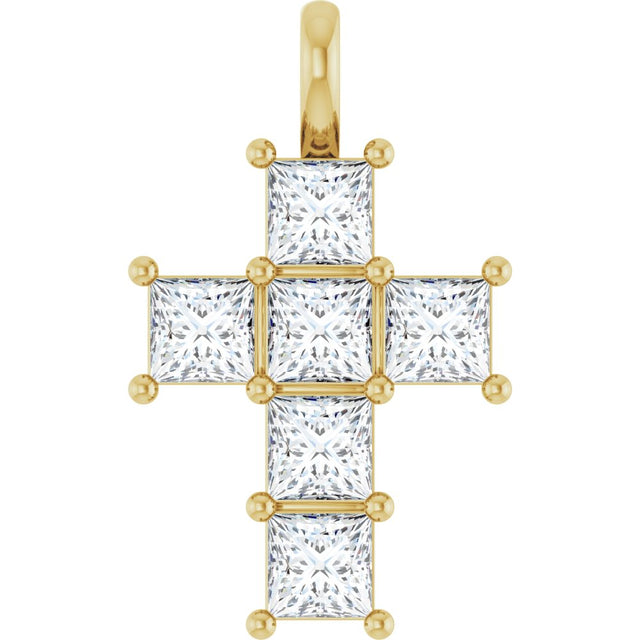 14K Yellow 1 1/2 CTW Lab-Grown Diamond Pendant