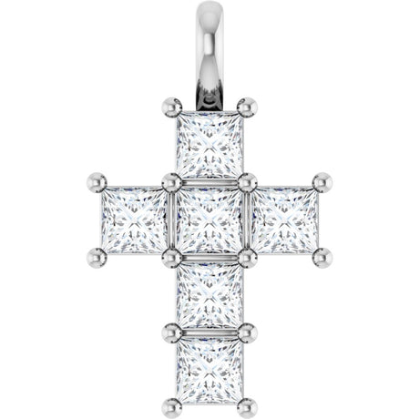 14K White 1 CTW Lab-Grown Diamond Pendant