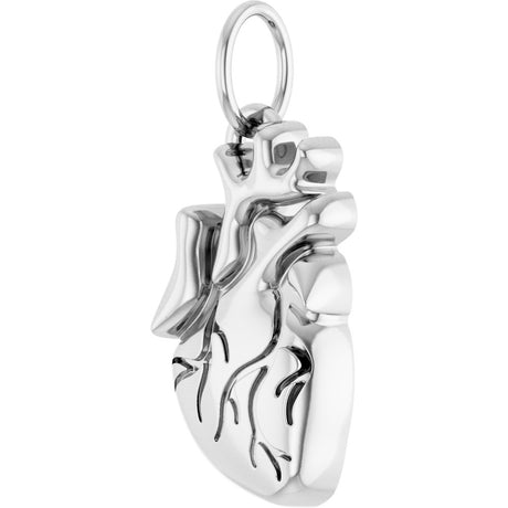 Sterling Silver Anatomical Heart Pendant