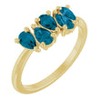 14K Yellow Natural London Blue Topaz Five-Stone Ring