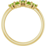 14K Yellow Natural Peridot Five-Stone Ring