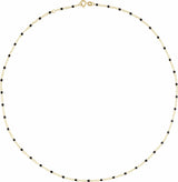 14K Yellow 2 mm Adjustable Black Enamel Bead 15-16" Chain