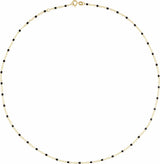 14K Yellow Gold 2 mm Adjustable Black Enamel Bead 15-16" Chain