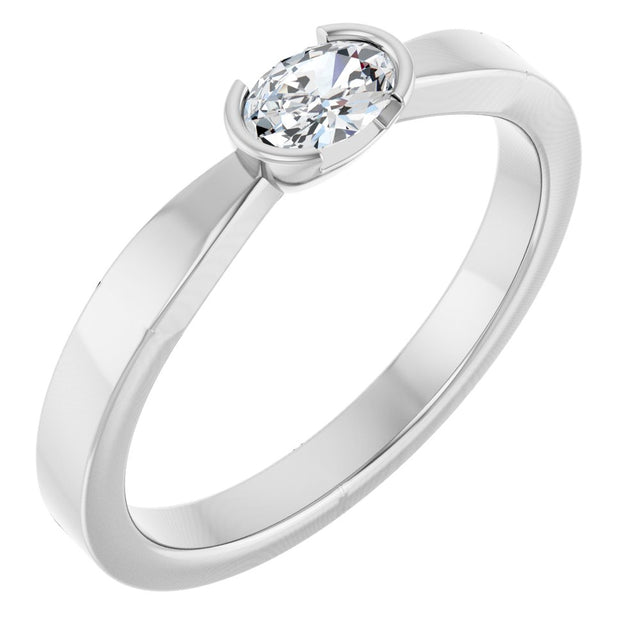 14K White 1/4 CT Natural Diamond Ring
