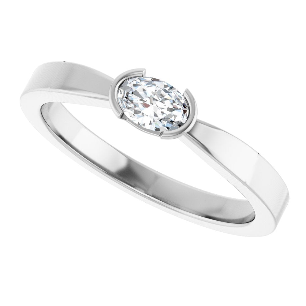 14K White Gold 1/4 CTW Lab-Grown Diamond Ring