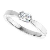 14K White 1/4 CT Natural Diamond Ring