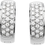 14K White 1/3 CTW Natural Diamond Huggie Earrings