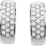 14K White Gold 1/3 CTW Natural Diamond Huggie Earrings