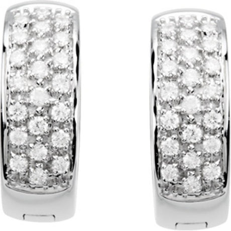 14K White Gold 1/3 CTW Natural Diamond Huggie Earrings
