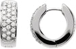 14K White Gold 1/3 CTW Natural Diamond Huggie Earrings