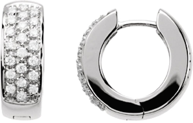 14K White Gold 1/3 CTW Natural Diamond Huggie Earrings