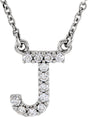 14K White Gold 1/10 CTW Natural Diamond Initial J 16" Necklace
