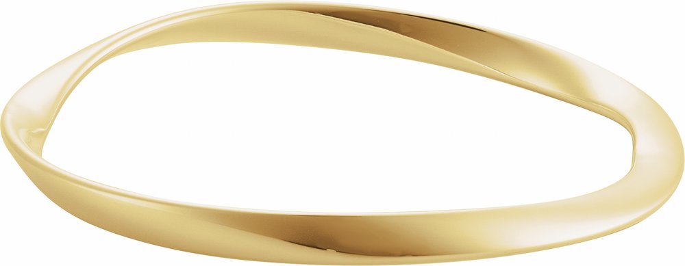 14K Yellow Wavy Bangle 7 1/2" Bracelet