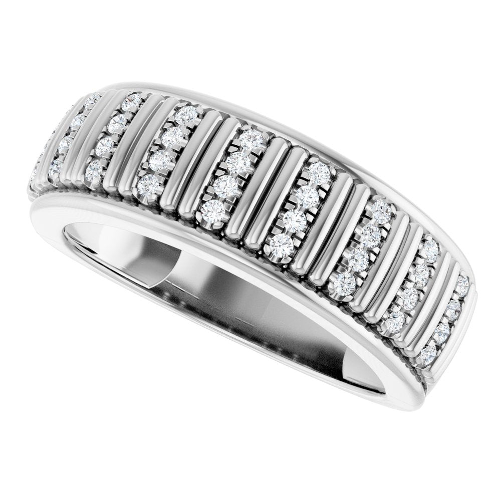 14K White 1/4 CTW Lab-Grown Diamond Band