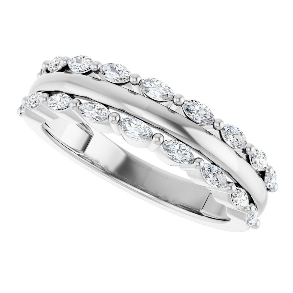 14K White Gold 1/2 CTW Lab-Grown Diamond Anniversary Band