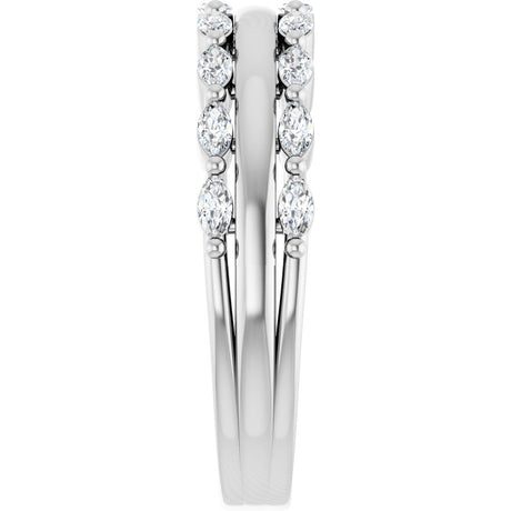 14K White 1/2 CTW Lab-Grown Diamond Anniversary Band