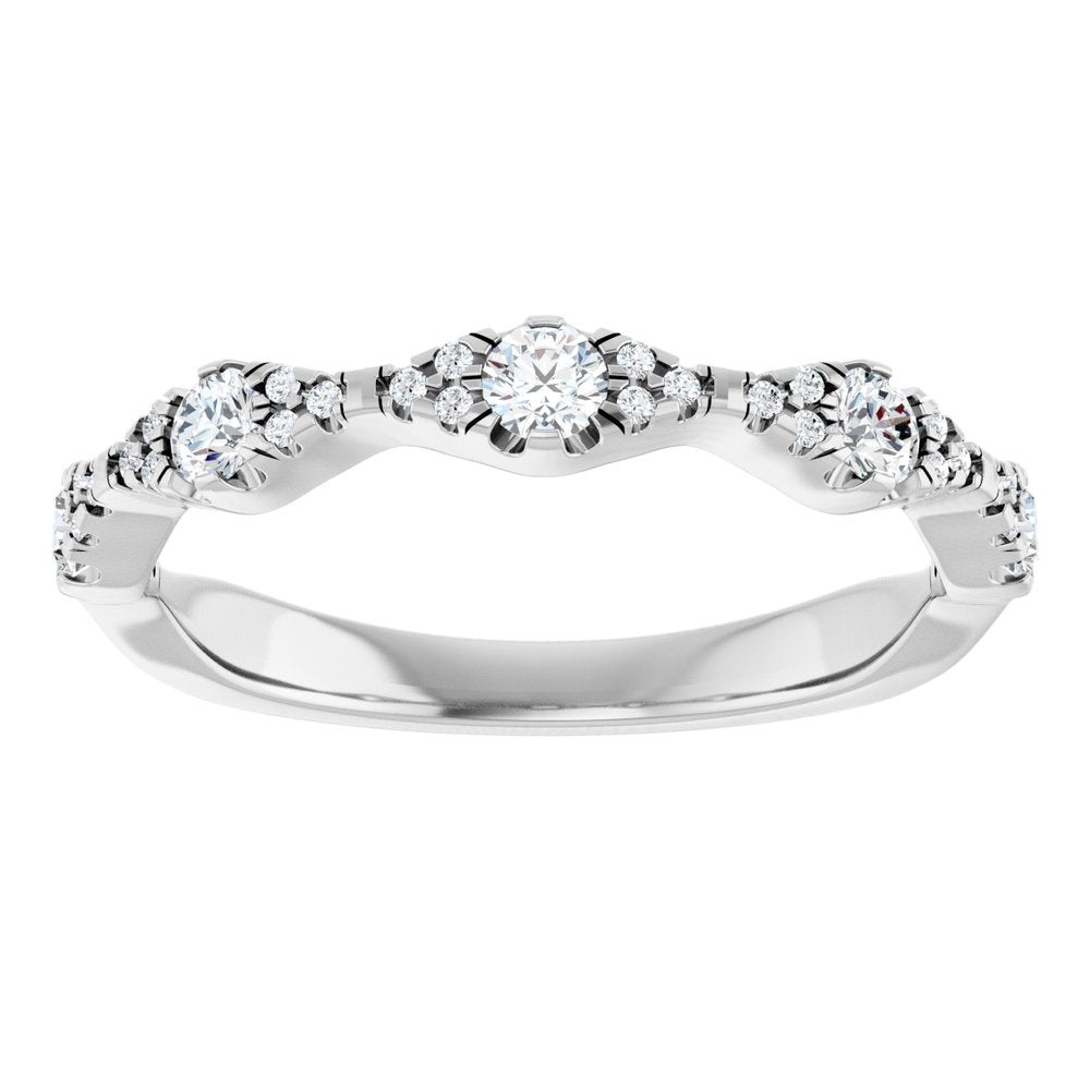 14K White 3/8 CTW Natural Diamond Anniversary Band