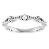 14K White 3/8 CTW Natural Diamond Anniversary Band