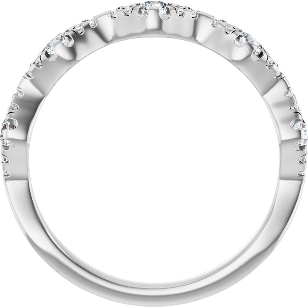 14K White 3/8 CTW Natural Diamond Anniversary Band
