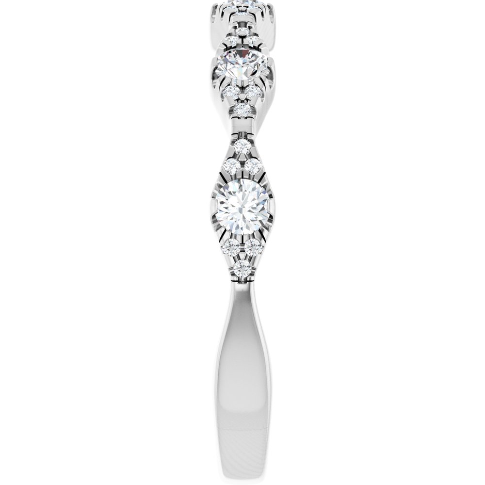 14K White 3/8 CTW Natural Diamond Anniversary Band
