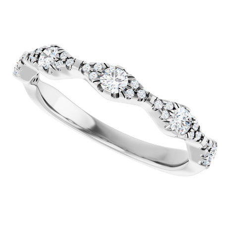 14K White 3/8 CTW Natural Diamond Anniversary Band