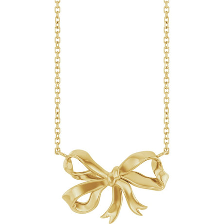 14K Yellow Freeform Bow 16" Necklace