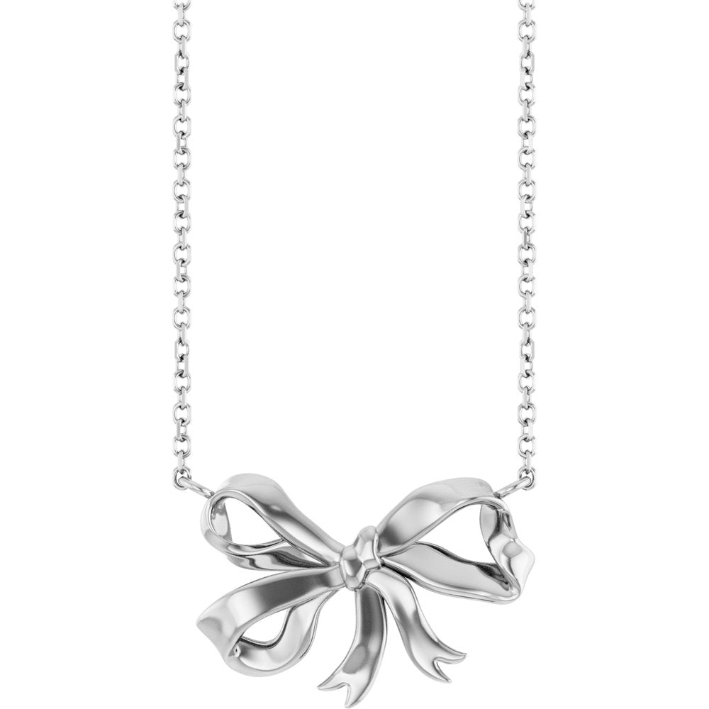 Sterling Silver Freeform Bow 16" Necklace