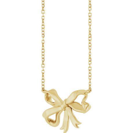 14K Yellow Freeform Bow 16" Necklace