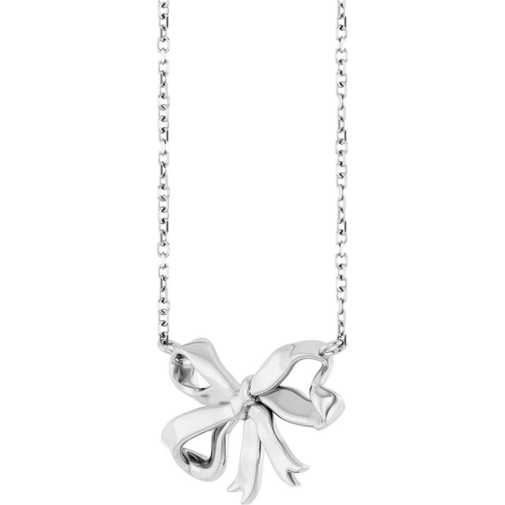 Sterling Silver Freeform Bow 16" Necklace