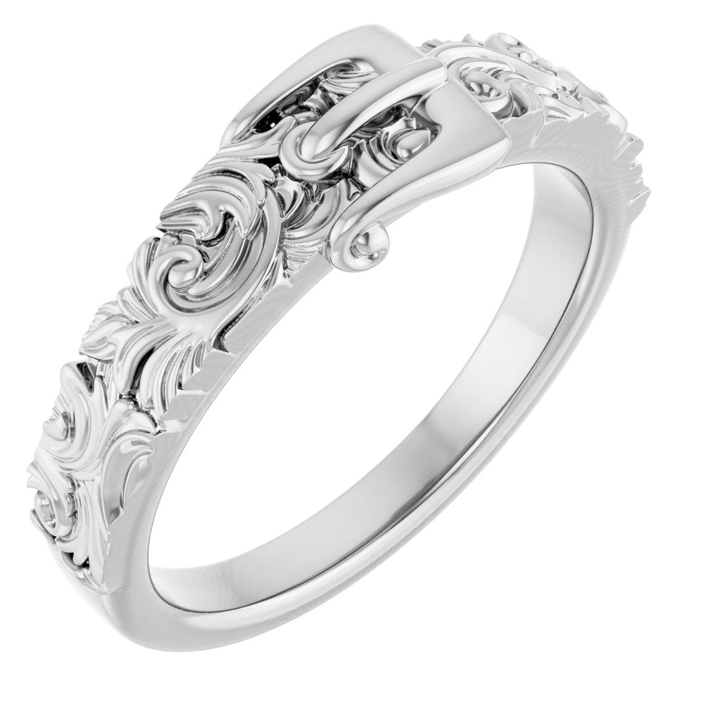 Sterling Silver Victorian-Style Belt Buckle Ring