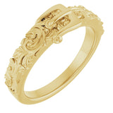 14K Yellow Victorian-Style Belt Buckle Ring