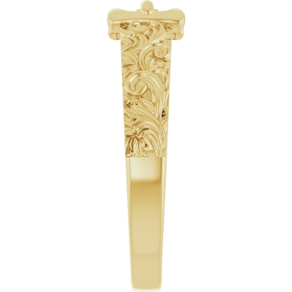 14K Yellow Victorian-Style Belt Buckle Ring