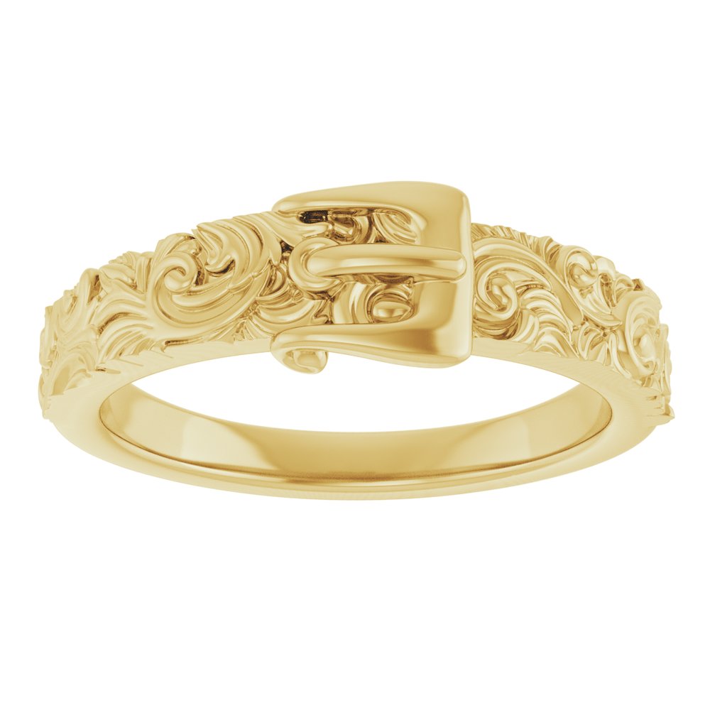 14K Yellow Victorian-Style Belt Buckle Ring