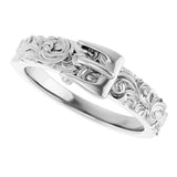 Sterling Silver Victorian-Style Belt Buckle Ring