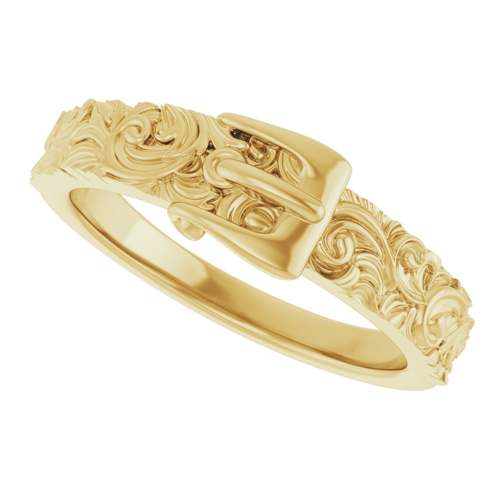 14K Yellow Victorian-Style Belt Buckle Ring