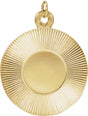 14K Yellow Gold Engravable Round Pendant