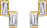 14K Yellow Gold 1/4 CTW Natural Diamond Two-Stone Stud Earrings