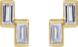 14K Yellow 1/4 CTW Natural Diamond Two-Stone Stud Earrings