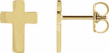 14K Yellow Gold 7x5 mm Cross Earrings