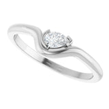 14K White 1/6 CT Natural Diamond Ring