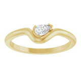 14K Yellow Gold 1/6 CT Natural Diamond Ring