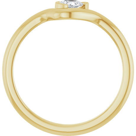 14K Yellow Gold 1/6 CT Natural Diamond Ring