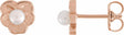 14K Rose Gold Cultured Seed Pearl Floral Earrings