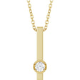 14K Yellow Gold 1/10 Natural Diamond Bar 16-18" Necklace