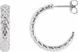 14K White 20.5 mm Scale Hoop Earrings