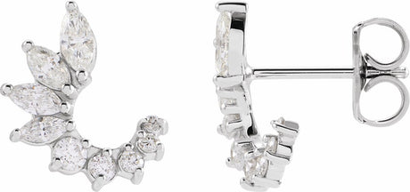 14K White 1/2 CTW Natural Diamond Front-Back Earrings