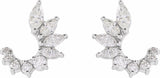 14K White 1/2 CTW Natural Diamond Front-Back Earrings