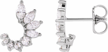 14K White 1/2 CTW Natural Diamond Front-Back Earrings