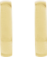 14K Yellow Elongated Domed 20 mm Hoop Earrings